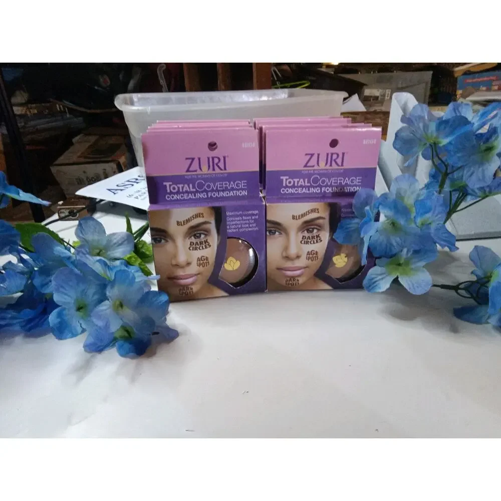 Zuri Total Coverage Concealing Foundation 0.14 Oz. Beige.Woman of Color.10 Pack.